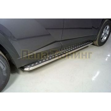 Пороги с площадкой 42,4 мм ТСС для Hyundai Tucson 2021- Пороги с площадкой 42,4 мм ТСС для Hyundai Tucson 2021-