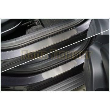 Накладки на пороги (лист шлифованный) 4 шт ТСС для Hyundai Tucson 2021- Накладки на пороги (лист шлифованный) 4 шт ТСС для Hyundai Tucson 2021-