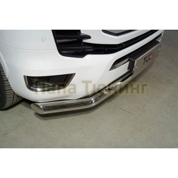 Защита передняя нижняя (двойная) 76,1/60,3 ммТСС для Toyota Land Cruiser 300 2021-