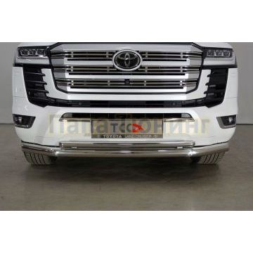 Защита передняя нижняя (двойная) 76,1/42,4 ммТСС для Toyota Land Cruiser 300 2021-