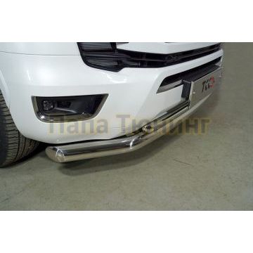 Защита передняя нижняя (двойная) 76,1/42,4 ммТСС для Toyota Land Cruiser 300 2021-