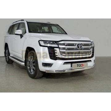 Защита передняя нижняя (овальная) 75х42 ммТСС для Toyota Land Cruiser 300 2021-