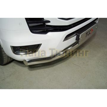 Защита передняя нижняя (овальная) 75х42 ммТСС для Toyota Land Cruiser 300 2021-