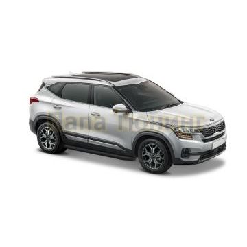 Пороги алюминиевые Rival Black-Premium для Kia Soul 2019-/Kia Seltos 2019-