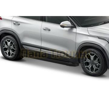 Пороги алюминиевые Rival Black Start для Kia Soul 2019-/Kia Seltos 2019-