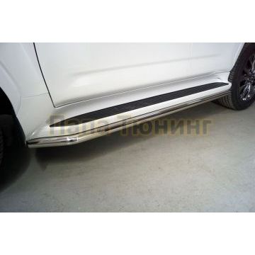 Защита порогов 60,3 мм ТСС для Toyota Land Cruiser 300 2021-