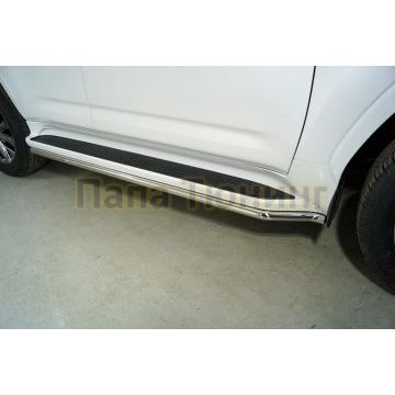 Защита порогов 42,4 мм ТСС для Toyota Land Cruiser 300 2021-