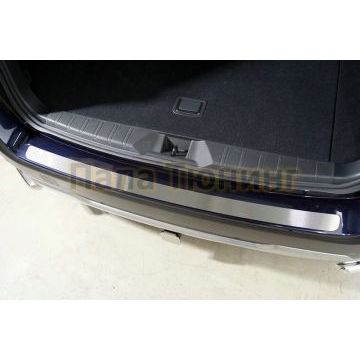 Накадка на задний бампер (лист шлифованный) ТСС для Subaru Outback 2021- Накадка на задний бампер (лист шлифованный) ТСС для Subaru Outback 2021-