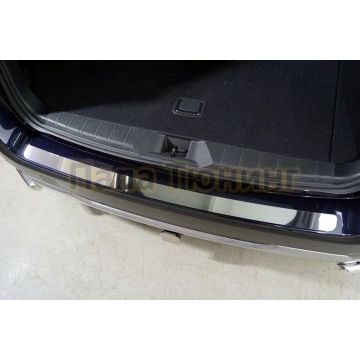 Накадка на задний бампер (лист зеркальный) ТСС для Subaru Outback 2021-