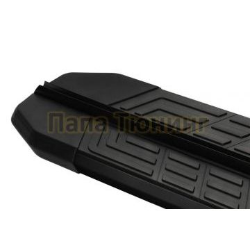 Пороги алюминиевые Newline Black для Renault Kangoo 1998-2007