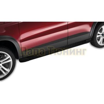 Пороги алюминиевые Trim Line Black для Volkswagen Crafter 2018-