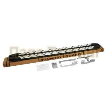 Пороги алюминиевые Trim Line Gray для Volkswagen T5 T6 T7 2003-