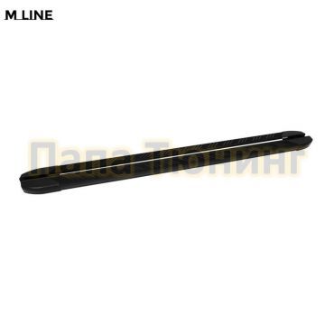 Пороги алюминиевые M Line Black для Volskwagen T5 T6 T7 2003-