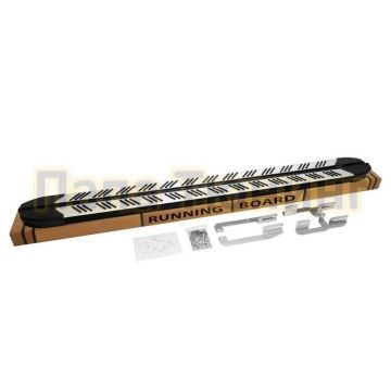 Пороги алюминиевые M Line Gray для Volkswagen T5 T6 T7 2003-