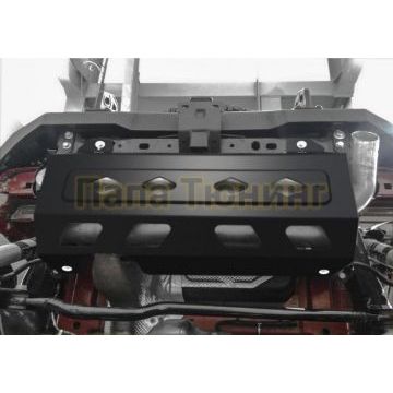 Защита глушителя алюминий 6 мм RIVAL для Jeep Wrangler JL, V - 2.0T, 3.6; Черный 2018-