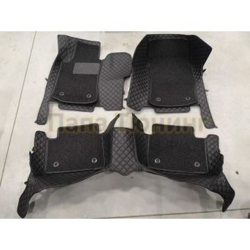 Коврики салона из Экокожи Стандарт рисунок Ромб-решетки для Renault Koleos 2007-2016