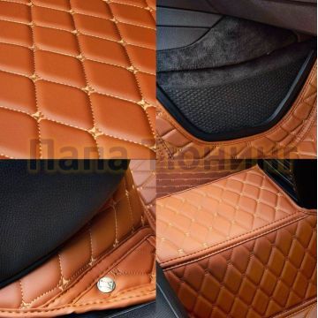 Коврики салона из Экокожи Стандарт рисунок Ромб-решетки для Renault Koleos 2007-2016