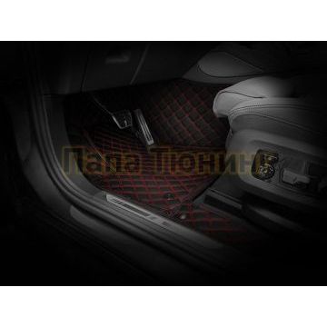Коврики салона из Экокожи Премиум рисунок Малые квадраты в две нити для Renault Koleos 2007-2016