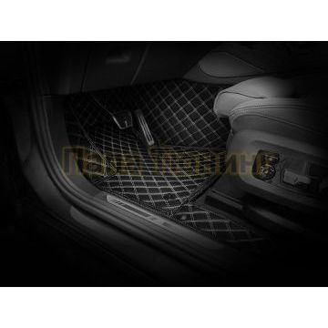 Коврики салона из Экокожи Премиум рисунок Малые квадраты в две нити для Renault Koleos 2007-2016