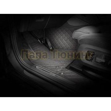 Коврики салона из Экокожи Премиум рисунок Малые квадраты в две нити для Renault Koleos 2007-2016