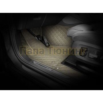 Коврики салона из Экокожи Премиум рисунок Малые квадраты в две нити для Renault Koleos 2007-2016