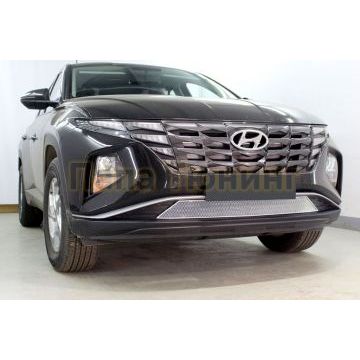 Защита радиатора Папа Тюнинг Hyundai Tucson 2021- chrome низ PREMIUM