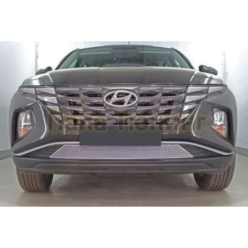 Защита радиатора Папа Тюнинг Hyundai Tucson 2021- chrome низ PREMIUM