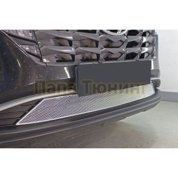 Защита радиатора Папа Тюнинг Hyundai Tucson 2021- chrome низ PREMIUM