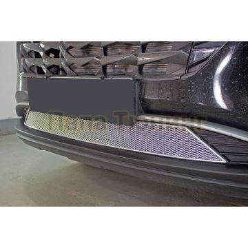 Защита радиатора Папа Тюнинг Hyundai Tucson 2021- chrome низ PREMIUM