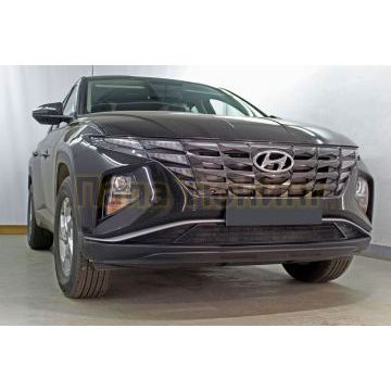 Защита радиатора Папа Тюнинг Hyundai Tucson 2021- black низ