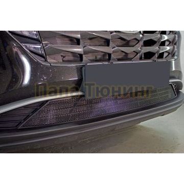 Защита радиатора Папа Тюнинг Hyundai Tucson 2021- black низ