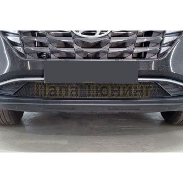 Защита радиатора Папа Тюнинг Hyundai Tucson 2021- black низ