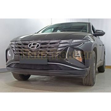 Защита радиатора Папа Тюнинг Hyundai Tucson 2021- black низ PREMIUM