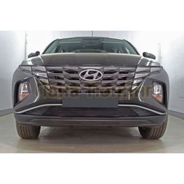 Защита радиатора Папа Тюнинг Hyundai Tucson 2021- black низ PREMIUM