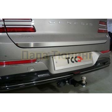 Накладка на заднюю дверь (лист зеркальный) ТСС для Genesis GV80 4WD 3D 2020-
