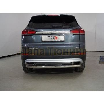 Защита задняя центральная 60,3 мм ТСС для Geely Atlas PRO 2021-2024