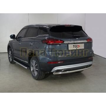 Защита задняя центральная 60,3 мм ТСС для Geely Atlas PRO 2021-2024