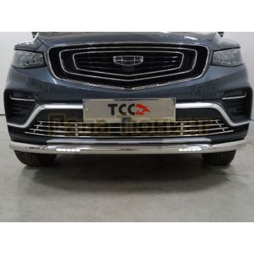 Защита передняя нижняя (с ДХО) 60,3 мм ТСС для Geely Atlas PRO 2021-2024