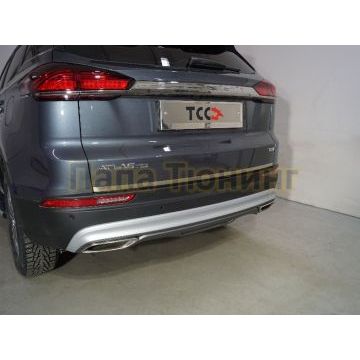 Накладка на заднюю дверь (лист шлифованный) ТСС для Geely Atlas PRO 2021-2024