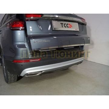 Накладка на заднюю дверь (лист зеркальный) ТСС для Geely Atlas PRO 2021-