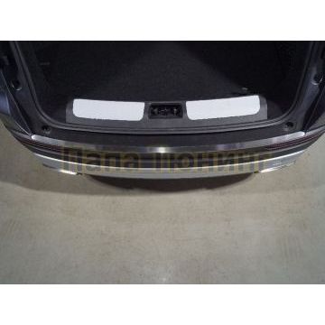 Накладка на задний бампер (лист шлифованный) ТСС для Geely Atlas PRO 2021-2024