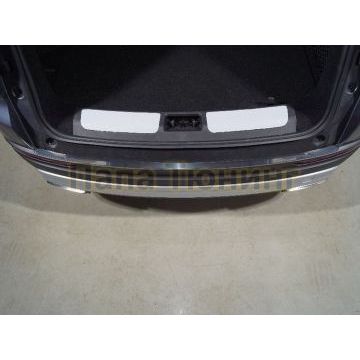 Накладка на задний бампер (лист зеркальный) ТСС для Geely Atlas PRO 2021-