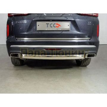 Защита задняя (овальная) 75х42 мм ТСС для Exeed VX 2.0L 4WD 2021-2023/Exeed VX 2023- Защита задняя (овальная) 75х42 мм ТСС для Exeed VX 2.0L 4WD 2021-2023/Exeed VX 2023-