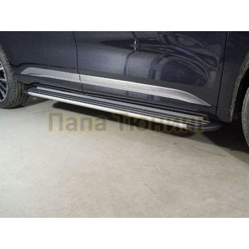 Пороги алюминиевые "Slim Line Silver" 1920 мм ТСС для Exeed VX 2.0L 4WD 2021-2023/Exeed VX 2023- Пороги алюминиевые "Slim Line Silver" 1920 мм ТСС для Exeed VX 2.0L 4WD 2021-2023/Exeed VX 2023-