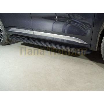 Пороги алюминиевые "Slim Line Black" 1920 мм ТСС для Exeed VX 2.0L 4WD 2021-2023/Exeed VX 2023- Пороги алюминиевые "Slim Line Black" 1920 мм ТСС для Exeed VX 2.0L 4WD 2021-2023/Exeed VX 2023-