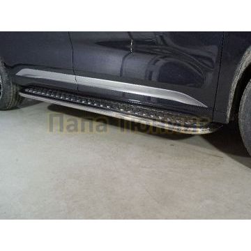 Пороги с площадкой 75х42 мм ТСС для Exeed VX 2.0L 4WD 2021-2023/Exeed VX 2023- Пороги с площадкой 75х42 мм ТСС для Exeed VX 2.0L 4WD 2021-2023/Exeed VX 2023-