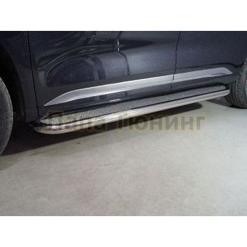 Пороги с площадкой (нерж. лист) 60,3 мм ТСС для Exeed VX 2.0L 4WD 2021-2023/Exeed VX 2023- Пороги с площадкой (нерж. лист) 60,3 мм ТСС для Exeed VX 2.0L 4WD 2021-2023/Exeed VX 2023-