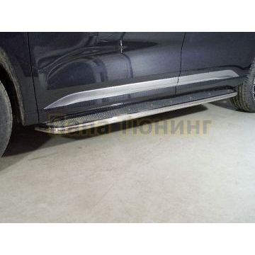 Пороги с площадкой (нерж. лист) 42,4 мм ТСС для Exeed VX 2.0L 4WD 2021-2023/Exeed VX 2023- Пороги с площадкой (нерж. лист) 42,4 мм ТСС для Exeed VX 2.0L 4WD 2021-2023/Exeed VX 2023-