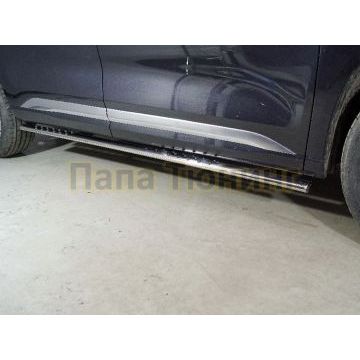 Пороги овальные с проступью 75х42 мм ТСС для Exeed VX 2.0L 4WD 2021-2023/Exeed VX 2023- Пороги овальные с проступью 75х42 мм ТСС для Exeed VX 2.0L 4WD 2021-2023/Exeed VX 2023-