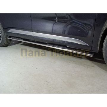 Пороги овальные с накладкой 75х42 мм ТСС для Exeed VX 2.0L 4WD 2021-2023/Exeed VX 2023- Пороги овальные с накладкой 75х42 мм ТСС для Exeed VX 2.0L 4WD 2021-2023/Exeed VX 2023-